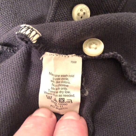 J. Crew Factory Polo Shirt Navy Blue Pique Two Button Men's size Large - Picture 8 of 8